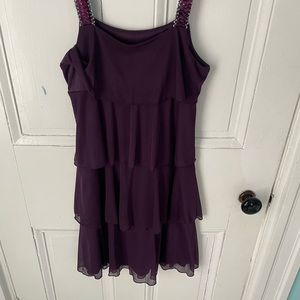 Purple ruffled mini dress. Size 4